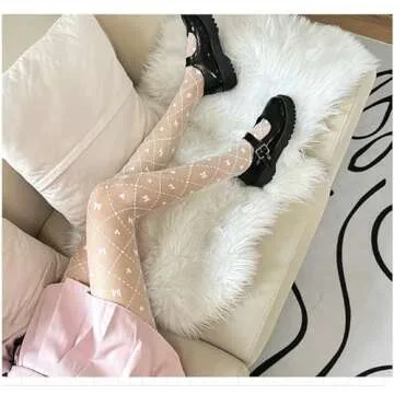 Sahabowi Women's Sexy Sheer Tights, High Waist Pantyhose, Vintage Control Top Stockings,Cartoon Mouse White(LW2022081506,1pcs)