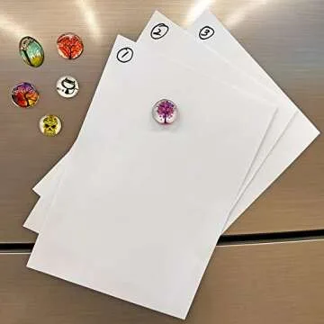 Aligle 16pcs Beautiful Glass Refrigerator Magnets Fridge Stickers Funny for Office Cabinets Whiteboards Decorative Photo Abstract (Tree of Life)