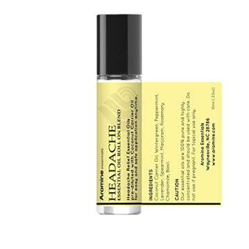 Headache Relief Essential Oil Roll On, Pre-Diluted 10ml (Pack of 2)