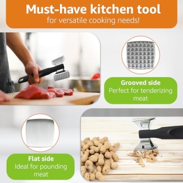 Heavy Duty Spring Chef Meat Mallet - Tenderize Meat Like a Pro