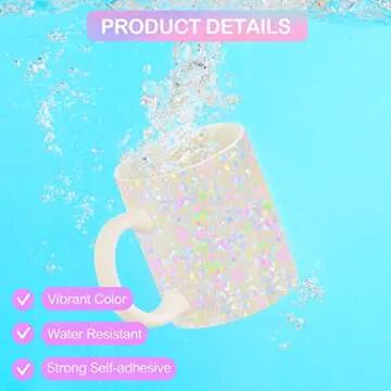 Holographic-Sticker Paper, 24 Sheets Holographic-Vinyl Sheets Self-Adhesive Transparent-Holographic PermanentVinyl Overlay-Laminate for Stickers for DIY Crafts