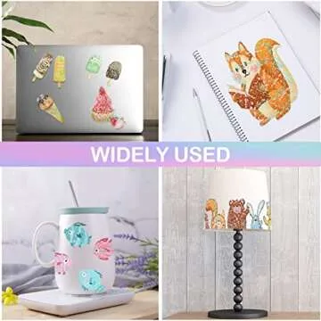 Holographic-Sticker Paper, 24 Sheets Holographic-Vinyl Sheets Self-Adhesive Transparent-Holographic PermanentVinyl Overlay-Laminate for Stickers for DIY Crafts