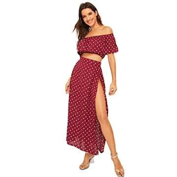 Stylish Milumia Off Shoulder Crop Top and Skirt Set