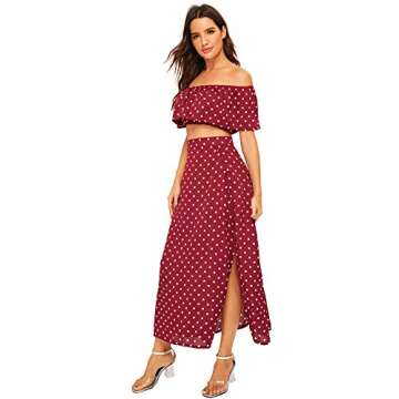 Stylish Milumia Off Shoulder Crop Top and Skirt Set