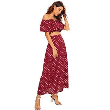 Stylish Milumia Off Shoulder Crop Top and Skirt Set