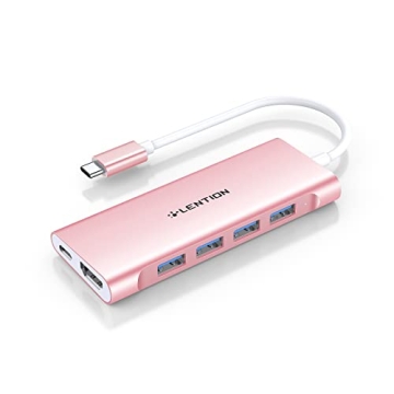 LENTION USB-C Multi-Port Hub - 4K HDMI, 100W PD, 4 USB 3.0 Ports, Compatible with MacBook Pro & More