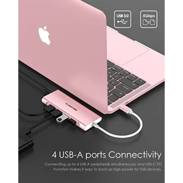 LENTION C35 USB-C Hub: 4K HDMI, 4 USB Ports, 100W PD
