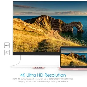 LENTION C35 USB-C Hub: 4K HDMI, 4 USB Ports, 100W PD