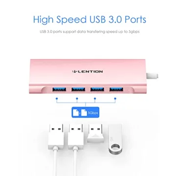 LENTION C35 USB-C Hub: 4K HDMI, 4 USB Ports, 100W PD