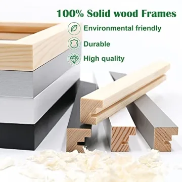 Kinlink 11x14 Black Wood Frames for Pictures & Art Display