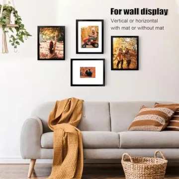 Kinlink 11x14 Black Wood Frames for Pictures & Art Display