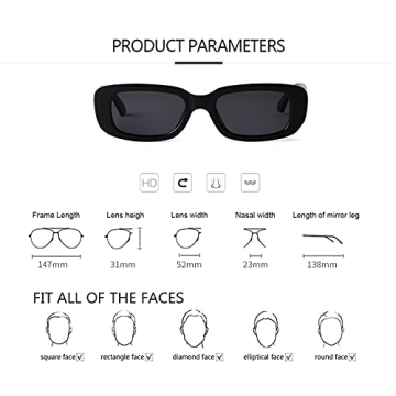 Retro 90s Rectangle Sunglasses - ADE WU Style