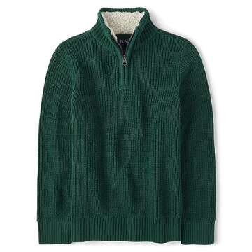 The Children's Place Boys' Long Sleeve Sweater, Spruceshad, Medium