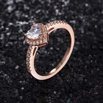 MDFUN Luxurious Rose Gold Plated Cubic Zirconia Infinity Love Solitaire Promise Eternity Ring (rose-gold-plated-brass, 5)