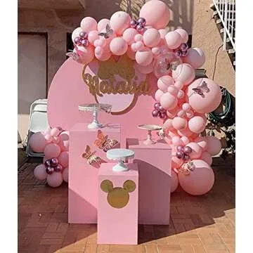 Pink Balloons 84 pcs Light Pink Balloons Garland Arch Kit 5 inch +12 inch +18 inch Pastel Pink Balloons Happy Birthday Balloons Baby Shower Decorations Wedding Balloons