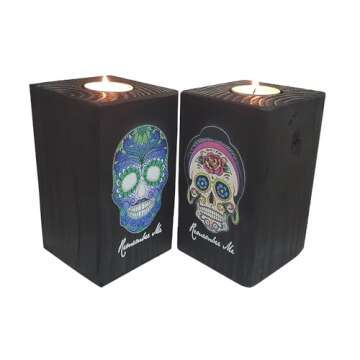 Remember Me Candle Holders for Day of The Dead | Set of Two