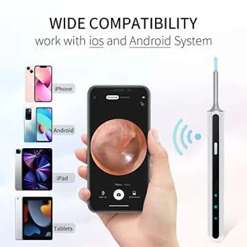 Ear Wax Removal Ear Wax Camera 1080P FHD Earwax Cleaner Wireless Ear Wax Removal Tool with 6 LED Light Compatile with iPhone,ipad, Android for Kids,Adults,Pets(New Version)