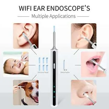 Ear Wax Removal Ear Wax Camera 1080P FHD Earwax Cleaner Wireless Ear Wax Removal Tool with 6 LED Light Compatile with iPhone,ipad, Android for Kids,Adults,Pets(New Version)