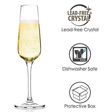 FAWLES Crystal Champagne Flutes Set for Celebrations