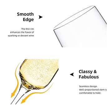 FAWLES Crystal Champagne Flutes Set for Celebrations