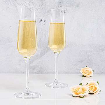 FAWLES Crystal Champagne Flutes Set for Celebrations