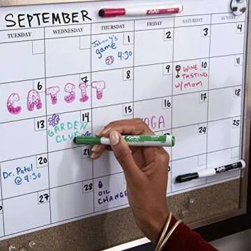 Expo Magnetic Dry Erase Markers with Eraser, Fine Tip, Assorted, 8 Count