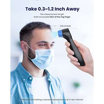 Forehead Thermometer for Adults and Kids, Digital Touchless Thermometer for Baby, Infants and Toddlers, 3 Color Fever Alarm, FSA HSA Eligible,1s Fast Accurate Reading, Non Contact