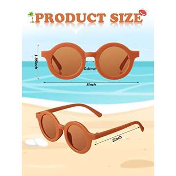 Frienda 16 Pairs Kids Sunglasses Cute Round Sunglasses Toddler Glasses for Kids Boys Girls Beach Out...