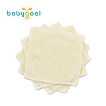 babygoal 12-Pack Rayon from Bamboo Baby Cloth Wipes- Reusable & Washable Small Saliva Towels for New...