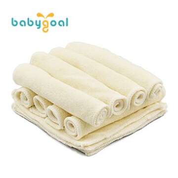 babygoal 12-Pack Rayon from Bamboo Baby Cloth Wipes- Reusable & Washable Small Saliva Towels for Newborns- Ultra-Soft Face Wipes