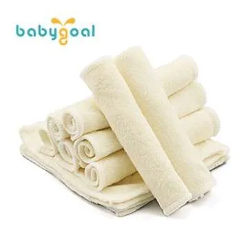 babygoal 12-Pack Rayon from Bamboo Baby Cloth Wipes- Reusable & Washable Small Saliva Towels for Newborns- Ultra-Soft Face Wipes
