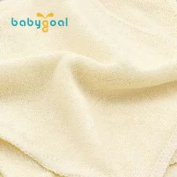 babygoal 12-Pack Rayon from Bamboo Baby Cloth Wipes- Reusable & Washable Small Saliva Towels for Newborns- Ultra-Soft Face Wipes