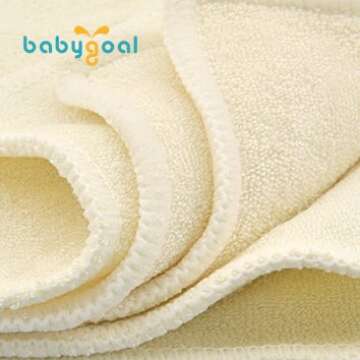 babygoal 12-Pack Rayon from Bamboo Baby Cloth Wipes- Reusable & Washable Small Saliva Towels for Newborns- Ultra-Soft Face Wipes