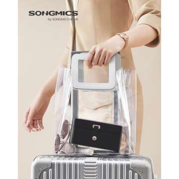 SONGMICS Jewelry Box, Travel Jewelry Case, 2-Layer Jewelry Holder Organizer, Portable Versatile Earr...