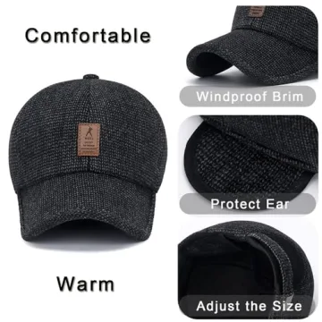 Warm Adjustable Winter Outdoor Hat for Men Golf Baseball Cap
