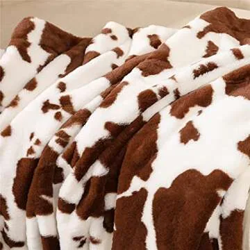 RYNGHIPY Cow Print Throw Blanket for Sofa Couch