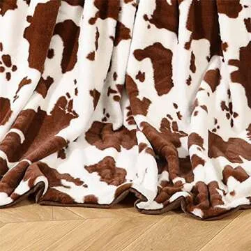 RYNGHIPY Cow Print Throw Blanket for Sofa Couch