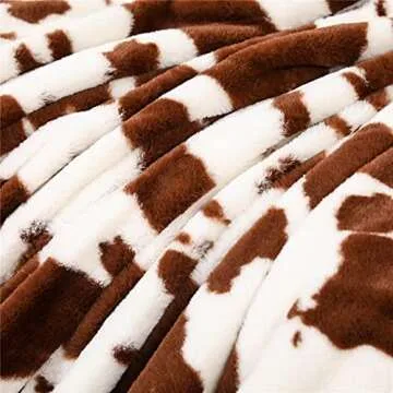 RYNGHIPY Cow Print Throw Blanket for Sofa Couch
