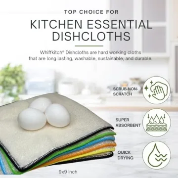 Whiffkitch Dishcloths - Eco-Friendly, Quick-Dry Kitchen Towels