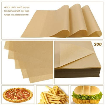 Cmkura 200 Deli Paper Sheets for Easy Food Wrapping