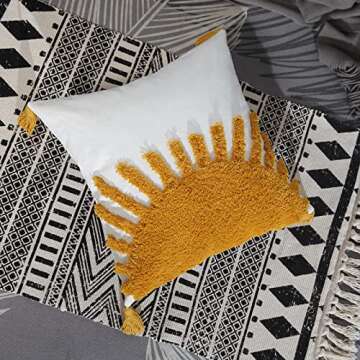 Adabana Boho Throw Pillow Covers 18x18 with Tassels