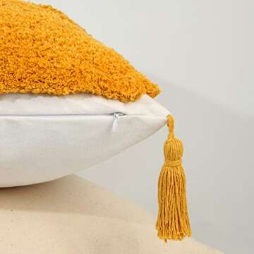 Adabana Boho Throw Pillow Covers 18x18 with Tassels