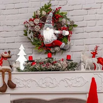 Sggvecsy Christmas Tree Topper Gnome Hand Made Christmas Gnome Decoration Funny Christmas Tree Topper Christmas Plush Gnome Ornaments Also be Used as Curtain Tie for Home Decor (Grey)