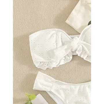 Stylish Floerns Women's 2 Piece Ruffle Hem Bikini Set