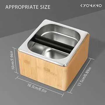 KYONANO Espresso Knock Box - Elegant Bamboo Coffee Accessory
