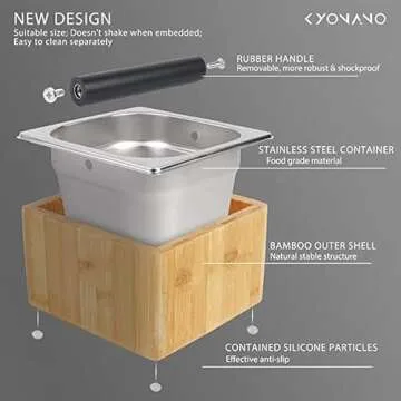 KYONANO Espresso Knock Box - Elegant Bamboo Coffee Accessory