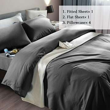 SONORO KATE Luxury King Bed Sheet Set - 6pc Soft Microfiber