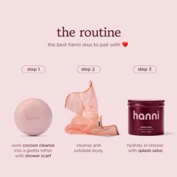 HANNI Extra-Long Shower Scarf for Spa-Like Exfoliation