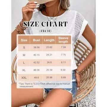 Bliwov Women's Contrast Lace Batwing Tee - Casual Comfort