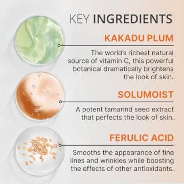 goPure Actives Vitamin C Serum - Brightening Serum with Vitamin C and Ferulic Acid, Face Moisturizing and Anti-Aging Benefits, Improves Skin Discoloration and Visibly Reduces Dark Spots - 1 fl oz